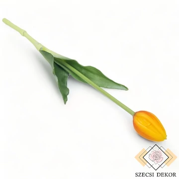 Mű bimbós szálas tulipán  38 cm - narancs szemből 