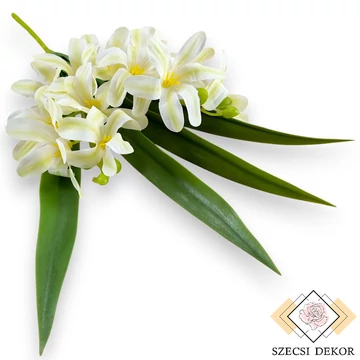 Mű tavaszi csillagvirág szál bevonatos 40 cm - törtfehér szemből