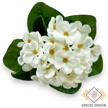 Mű ibolya csokor 5 szál selyem 18 cm - fehér szemből