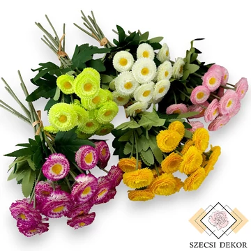 Mű százszorszép köteg 9 szál selyem 31 cm szemből