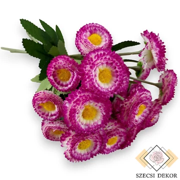 Mű százszorszép köteg 9 szál selyem 31 cm - bíbor ferde