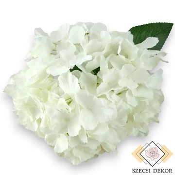 Mű hortenzia csokor nagy 5 szál selyem 46 cm - fehér szemből