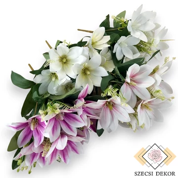 Mű liliomfa csokor 7 szál bevonatos 37 cm szemből