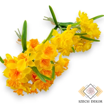 Mű jonquil nárcisz köteg 5 szál gumi 30 cm szemből