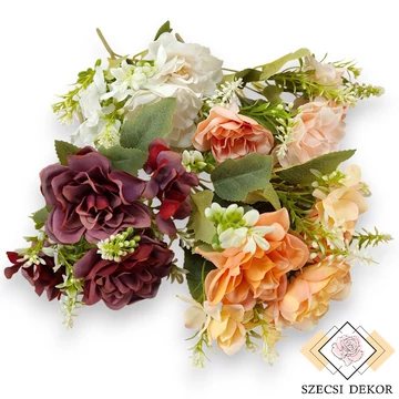 Mű japán kamélia csokor selyem 5 szál 32 cm szemből