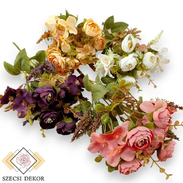 Mű boglárka vegyes csokor 5 szál selyem 32 cm szemből