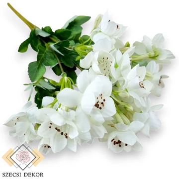 Mű közönséges jezsámen csokor 7 szál selyem 35 cm - fehér szemből