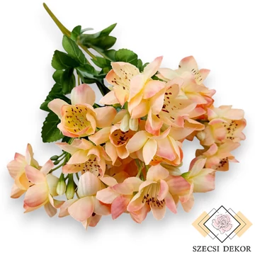 Mű közönséges jezsámen csokor 7 szál selyem 35 cm - korall szemből