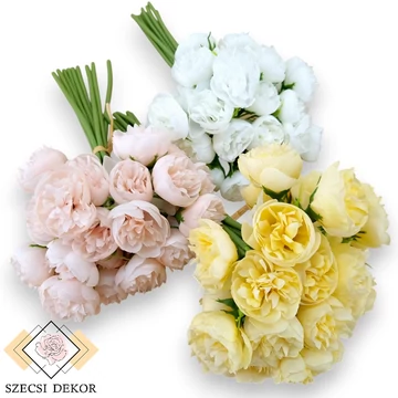 Mű olivia rózsa köteg közepes selyem 9 szál 32 cm szemből