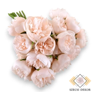 Mű olivia rózsa köteg közepes selyem 9 szál 32 cm - pompadúr-rózsaszín szemből