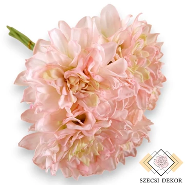 Mű dália köteg szárított selyem 5 szál 29 cm - barbie-rózsaszín ferde