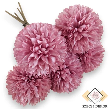 Mű díszhagyma köteg 5 szál selyem 29 cm - halványlila szemből