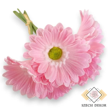 Mű gerbera köteg kicsi 6 szál polifoam 27 cm - rózsaszín ferde