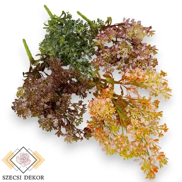 Mű zöld útszéli zsázsa csokor 7 szál 33 cm szemből