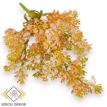 Mű zöld útszéli zsázsa csokor 7 szál 33 cm - narancs szemből