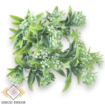 Mű zöld achillea alpina csokor 5 szál 33 cm - fehér szemből