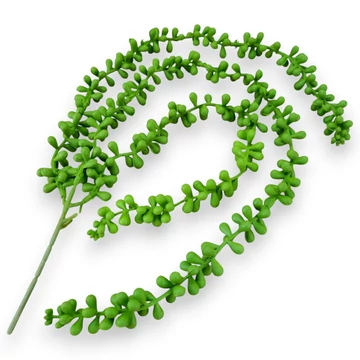 Mű csüngő varjúháj 3 szálas gumi 70 cm - zöld szemből