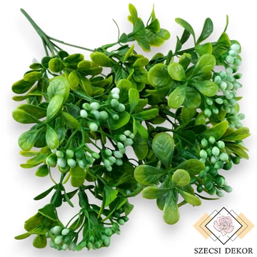 Mű zöld japán fagyal csokor 6 szál 30 cm - zöld szemből