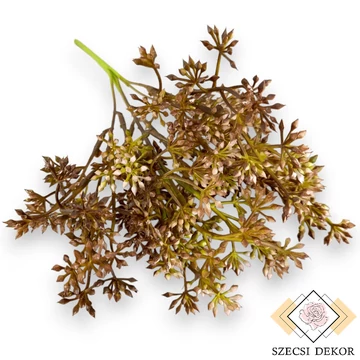 Mű zöld crassula multicava csokor bimbós 5 szál 33 cm - barna szemből