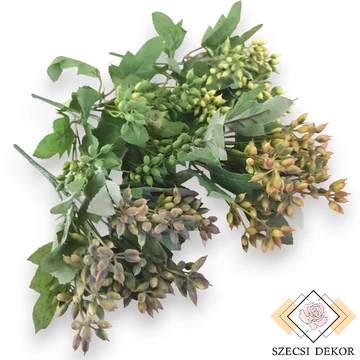 Mű zöld repcsényretek csokor bimbós 6 szál 28 cm szemből