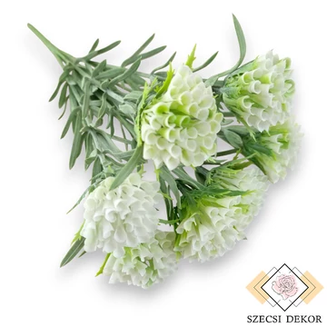 Mű zöld sóvirág csokor 7 szál 35 cm - törtfehér szemből