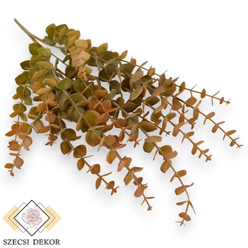 Mű zöld euphorbia cotinifolia csokor közepes 5 szál 42 cm - narancs szemből