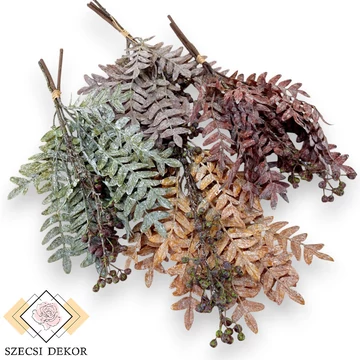 Mű zöld pleopeltis polypodioides köteg 3 szál antik 50 cm szemből