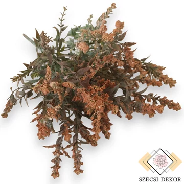 Mű zöld hegyeslevelű libatop csokor 7 szál 36 cm - narancs szemből