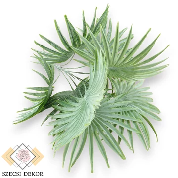 Mű legyezőpálma bokor nagy gumis 8 szál 52 cm - hamvas szemből