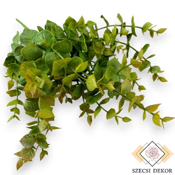 Mű zöld ráncos törpebors csokor 5 szál 38 cm - barna cirmos szemből