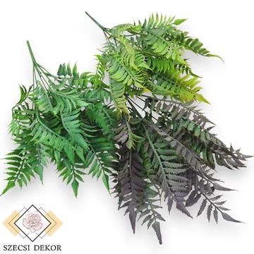 Mű zöld tőzegpáfrány bokor 7 szál 40 cm szemből