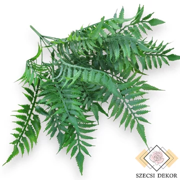 Mű zöld tőzegpáfrány bokor 7 szál 40 cm - sötétzöld szemből