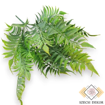 Mű zöld tőzegpáfrány bokor 7 szál 40 cm - világoszöld szemből