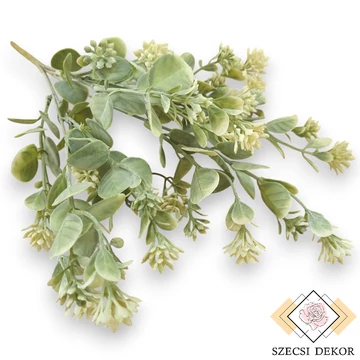 Mű zöld kalanchoe hildebrandtii csokor 5 szál 39 cm - törtfehér szemből