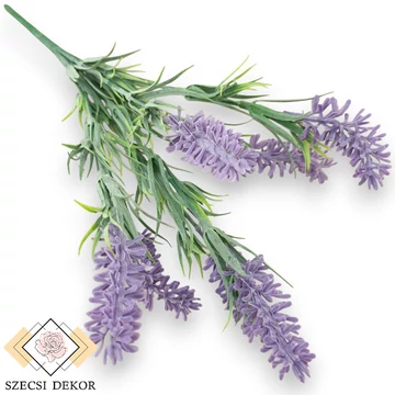 Mű zöld bugás veronika csokor 7 szál 34 cm - lila szemből