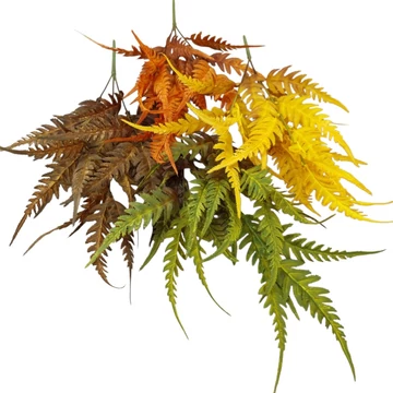 Mű pteris dentata csokor gumis 3 szál 57 cm szemből