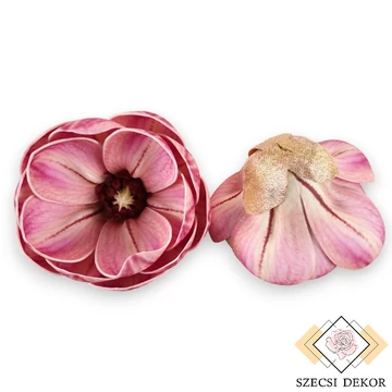 Mű magnólia csomag nyíló polifoam 8 cm 6 db - pink szemből