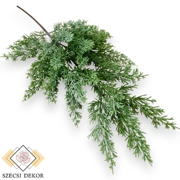 Mű zöld boróka ág 65 cm - sötétzöld szemből