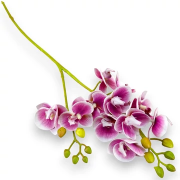 Mű lepke orchidea szál gumibevonatos kicsi 60 cm - erikaviola szemből
