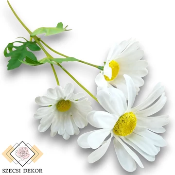 Mű cserjés margaréta szál selyem 56 cm - fehér ferde