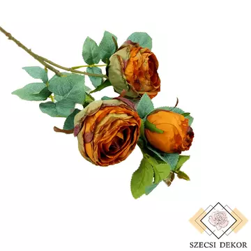 Szálas mű rózsa 3 fejes - Narancs