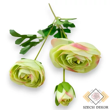 Mű ázsiai boglárka szál selyem 54 cm - almazöld szemből