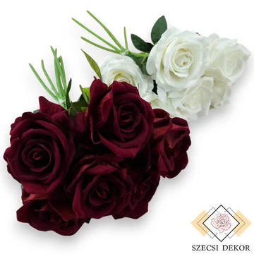 Mű bársony rózsa köteg 6 szál 50 cm szemből