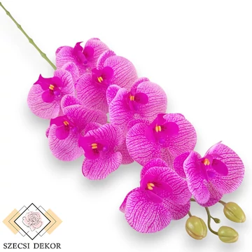 Mű gumibevonatos phalaenopsis szál 98 cm - magenta csíkos szemből
