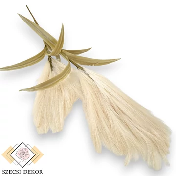 Mű pampafű szár levéllel 122 cm - krém szemből