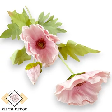 Mű szellőrózsa szál polifoam 68 cm - rózsaszín ferde