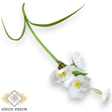 Mű narcissus dubius szál selyem 41 cm - fehér szemből