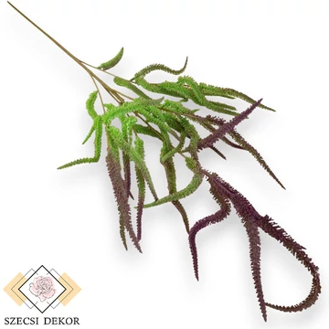 Mű mogyoró barka szál gumi 92 cm - lila cirmos szemből