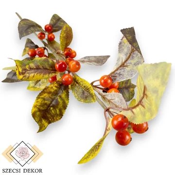 Mű mocsári magyal ág 56 cm - narancs szemből