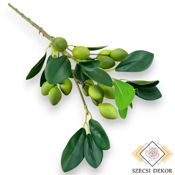 Mű kalamata olajbogyó ág hungarocell 48 cm - zöld szemből